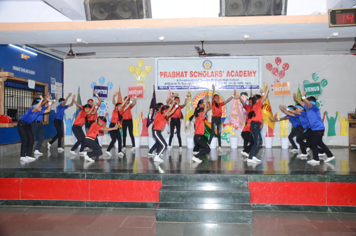 Students performing at Prabhat